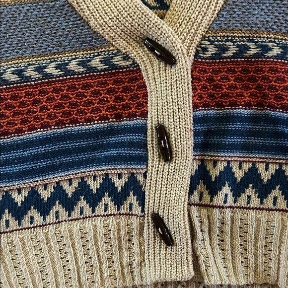 EUC Urban Decay Blue and Cream Knit Sweater - Picture 3 of 13